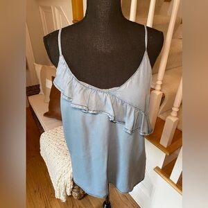 Velvet Heart Chella tank top in Indigo with ruffle detail Women’s size small NWT